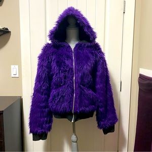 Purple fuzzy coat